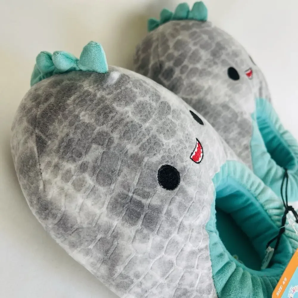 Squishmallows Plush Full Body Step In Slipper Cute Green Dino‎ Dinosaur Size 4-5